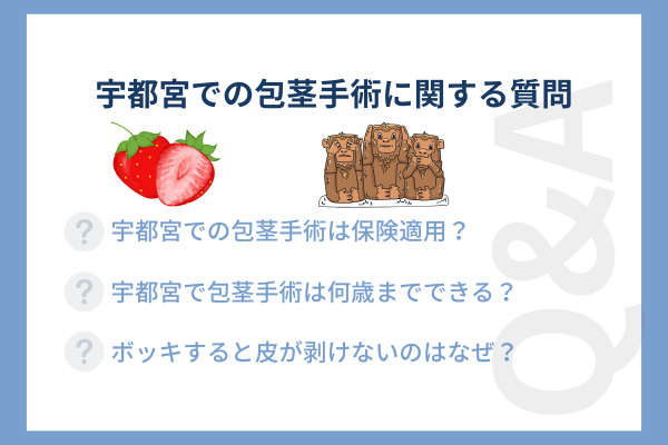 宇都宮で包茎手術・治療を調べている際によくある質問