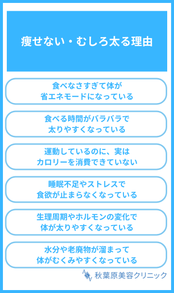 痩せない・むしろ太る理由