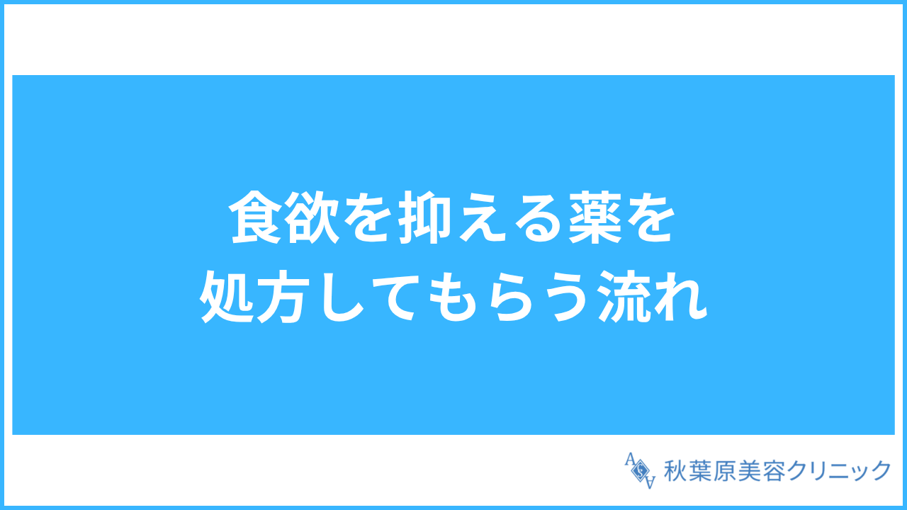 大見出し直下画像 食欲を抑える薬を処方してもらう流れ