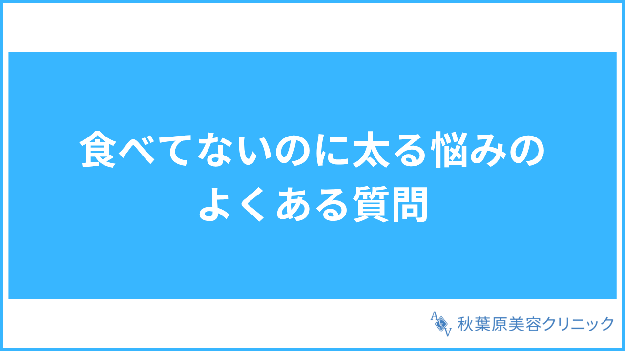 大見出し直下画像 食べてないのに太る悩みのよくある質問