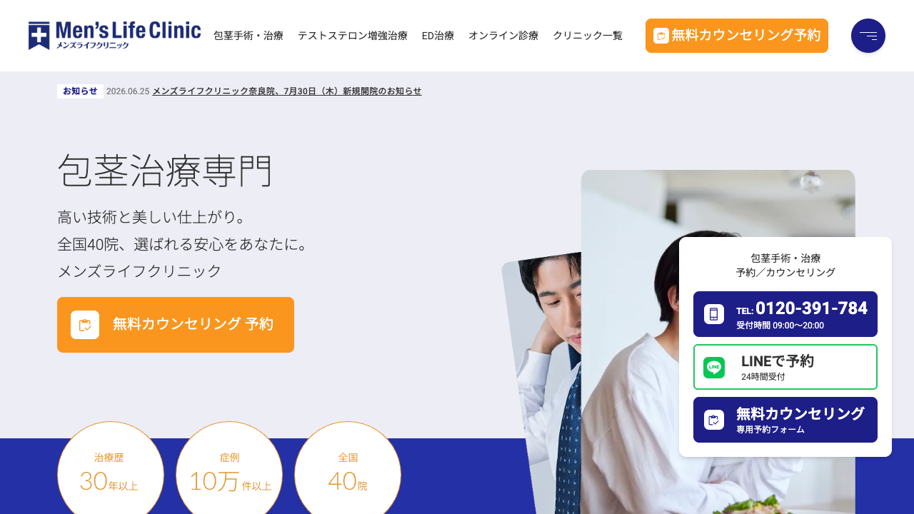 メンズライフクリニックの公式サイト