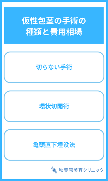大見出し直下画像 仮性包茎の手術の種類と費用相場