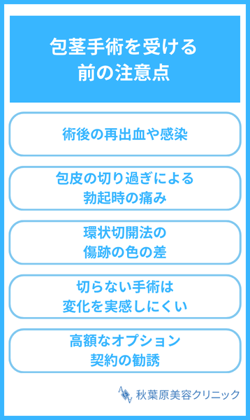 大見出し直下画像 包茎手術を受ける前の注意点